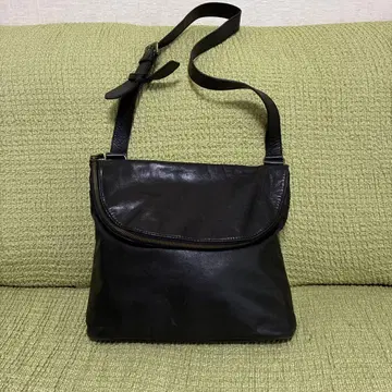 여성용 천연 가죽 숄더백 블랙