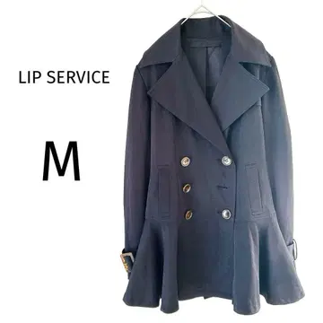 립 서비스 트렌치코트 겉옷 밑단 프릴 갸루 A 라인 블랙 M