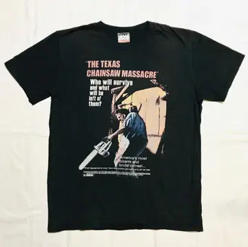 텍사스 전기톱 학살 포스터 티셔츠 M 레더페이스 TCM 호러 영화 Tee
