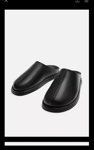 ZARA 가죽 사보 샌들 블랙
