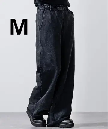 [ CLEL ] 헤비 웨이트 빈티지 디자인 스웨트 팬츠 블랙 M