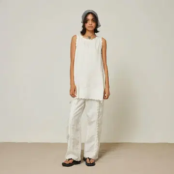 LINEN 스캘럽 튜닉