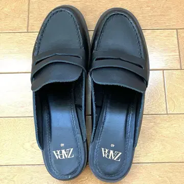 ZARA 로퍼 샌들 블랙 40 사이즈