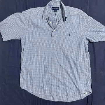 Ralph Lauren 반팔 셔츠 파란색 & 흰색 체크
