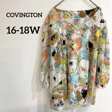Covington [ 16-18W ] 꽃무늬 블라우스 7부 소매