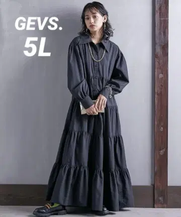 티어드 맥시 셔츠 원피스 GEVS. 5L