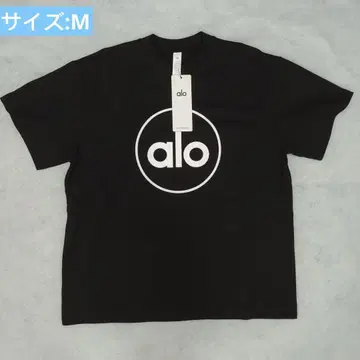 ALO 라운드 넥 숏 슬리브 티셔츠 블랙 M