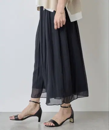 주름 쉬폰 개더 팬츠 비어즐리