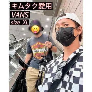 [ VANS 반스 ] 단종 남성용 반팔 셔츠 체크 기무라 타쿠야