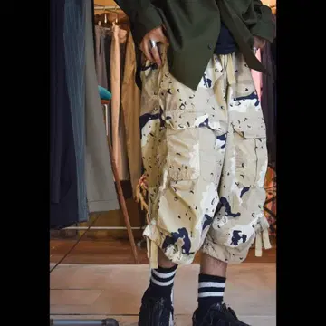 00년대 SEANJOHN 초코칩 패턴 하프 카고 팬츠