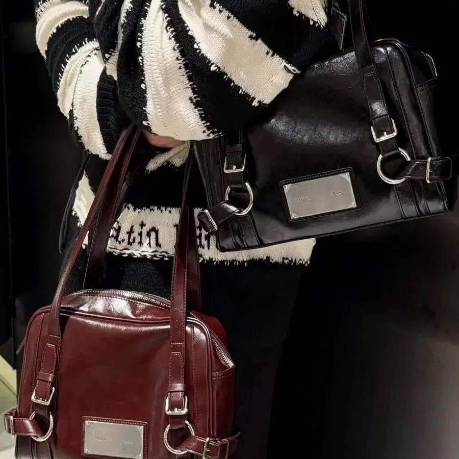 MATIN KIM | 마뗑킴 Matin Kim Buckle Strap Shoulder Bag Black