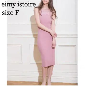 eimy istoire 레이스 자수 니트 원피스 핑크 프리