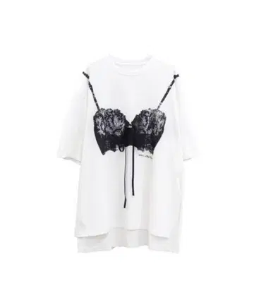 러브유 Lingerie print over t-shirt