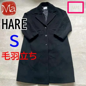 HARE 하레 울 혼방 체스터 코트 롱 코트 블랙 S 사이즈