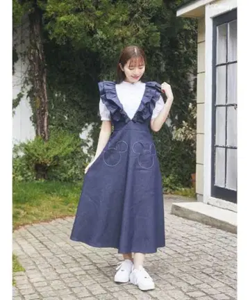 Areeam 미키 멜빵 스커트
