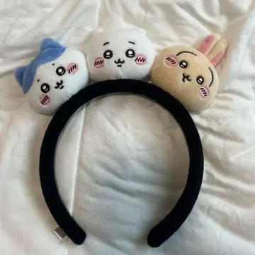 치이카와 하치와레 토끼 얼굴 봉제 인형 머리띠 치이카와 파크