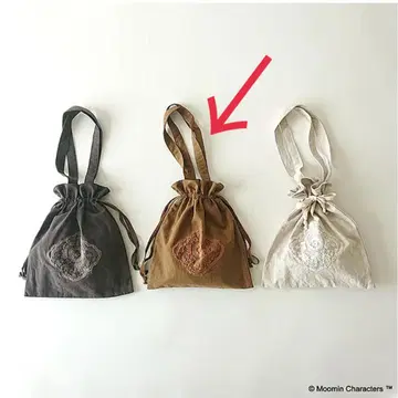 사만사 모스모스 무민 콜라보 레이스 복조리 백 머스타드 컬러