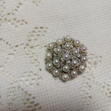 펄 SILVER 브로치/오비 고정 띠
