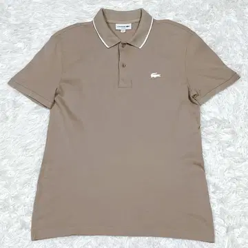 LACOSTE 피케 셔츠 베이지 러버 와니 로고 US 사이즈 S
