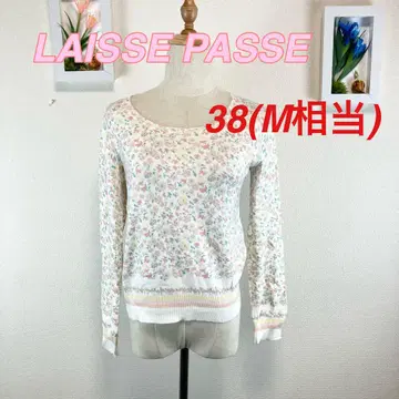 z554 LAISSE PASSE 꽃무늬 긴팔 티셔츠 38 M 상당
