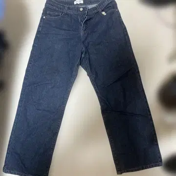 다크 블루 와이드 레그 데님