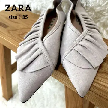 새상품 ZARA 프릴 플랫 펌프스 35