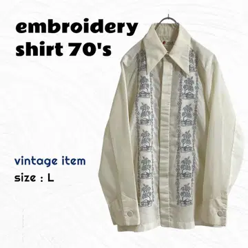 70's 자수 셔츠 / 빈티지 자수 벤츠 히로미 구제 의류