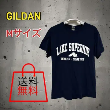 GILDAN M 사이즈 네이비 티셔츠 LAKE SUPERIOR 아메카지
