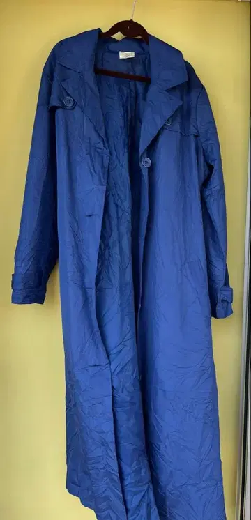 BEDFORD FAIR 블루 트렌치코트 주름 가공 M 사이즈