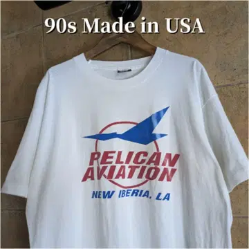 90s USA 제작 Pelican Aviation 기업 티셔츠 XL