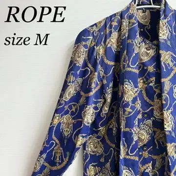 로페 ROPE 올 패턴 블라우스 쉬폰 셔츠 상의 티셔츠 M