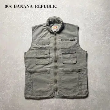 80s BANANA REPUBLIC 사파리 베스트 올리브 헌팅 베스트