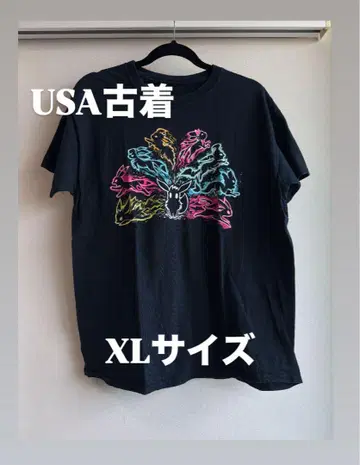 USA 구제 의류 이브이 진화계 T셔츠 블랙 포켓몬 캐릭터 T