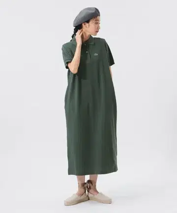 BEAMS 라코스테 롱 폴로 원피스