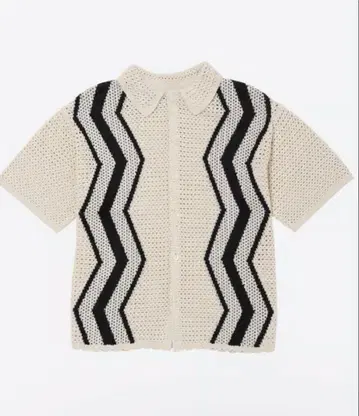 NKNIT 지그재그 패턴 종이 니트 셔츠 아이보리 1