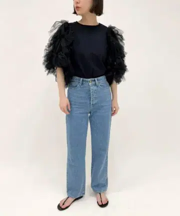 VIVIANO 튈 레이어드 슬리브 티셔츠