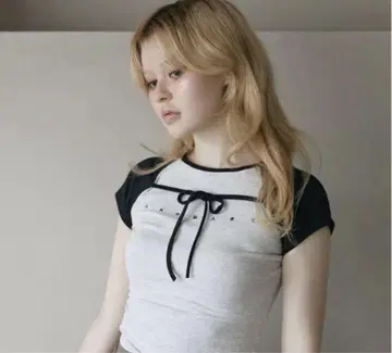 andmary Alma ribbon tops 그레이