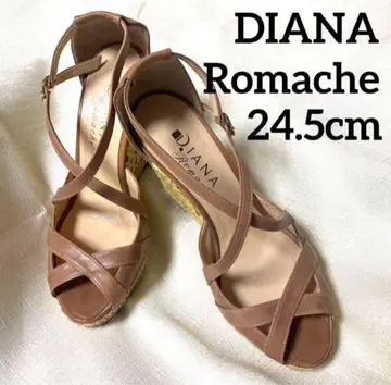 DIANA 다이애나 가죽 웨지솔 샌들 벨트 부착 24.5cm