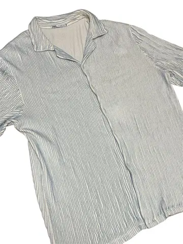 ZARA(자라) 블루 스트라이프 반팔 셔츠