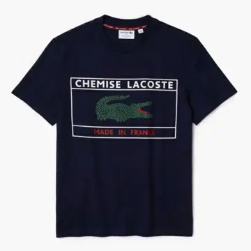 LACOSTE 라코스테 / 메이드 인 프랑스 박스 프린트 티셔츠
