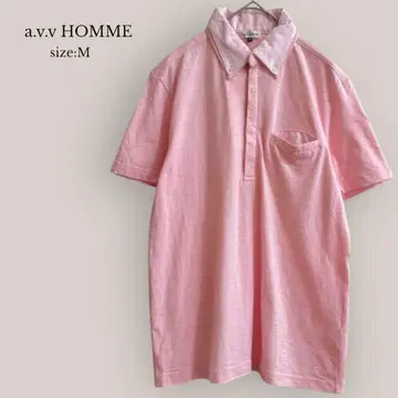 아베베옴 a.v.v HOMME 반팔 피케 셔츠 남성용 가슴 포켓 면