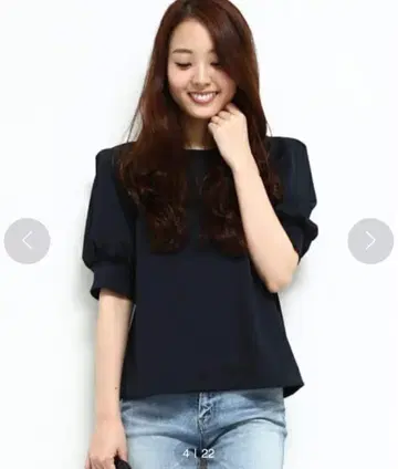STUDIOUS 블라우스 상의 네이비