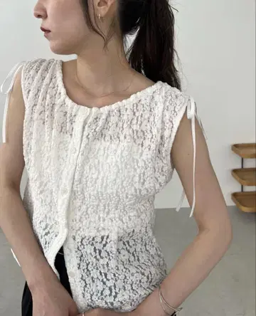 capricieux le'mage 레이스 리본 블라우스