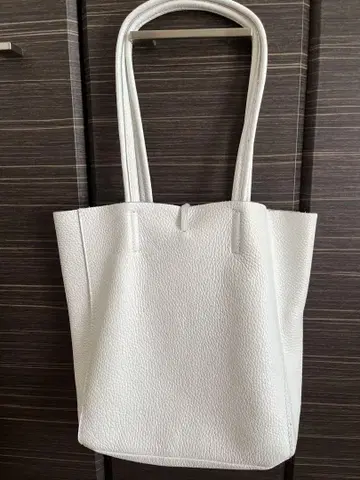 가죽 토트백 화이트