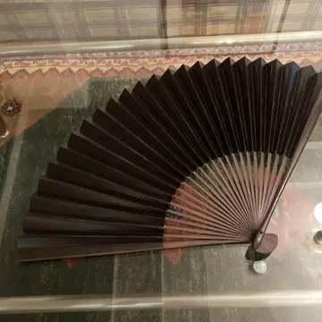 부채 남성용 짙은 브라운 수에히로 대형 31cm 쇼와 레트로