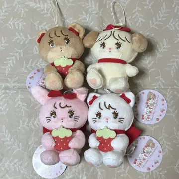 mikko 딸기 마스코트 봉제 인형 4종 세트