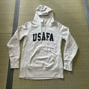 챔피온 리버스 후드티 USAF 스며듦 프린트 화이트 Women's M