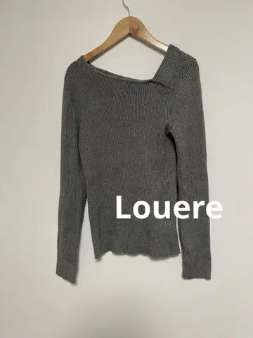 Louere 아지메 넥 리브 니트 L 그레이