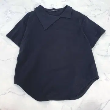 미즈이로 인드 mizuiroind 옷깃 탑 블랙 비대칭