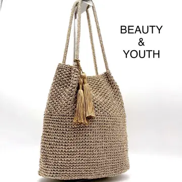 BEAUTY&YOUTH 코드 태슬 토트백 코드 짠 골드